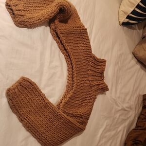 Chunky Knit Tan Crop Sweater